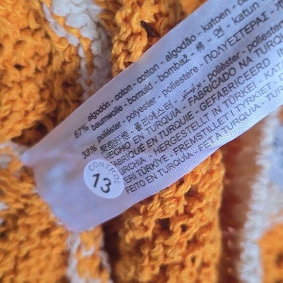 Zara Crochet Cardigan Orange Cream Medium‎ - Picture 4 of 7